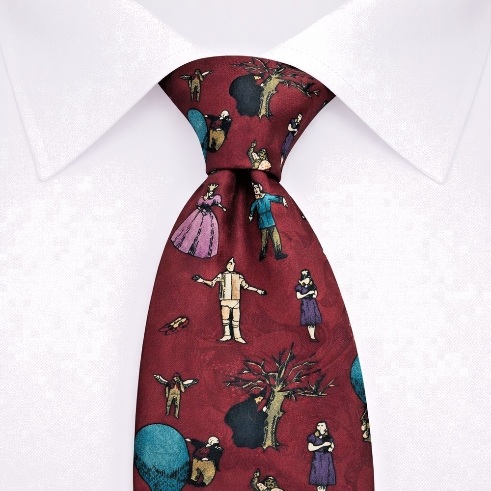 American Film Classics The Wizard Of Oz Silk Men's Necktie Maroon Vintage Cinema